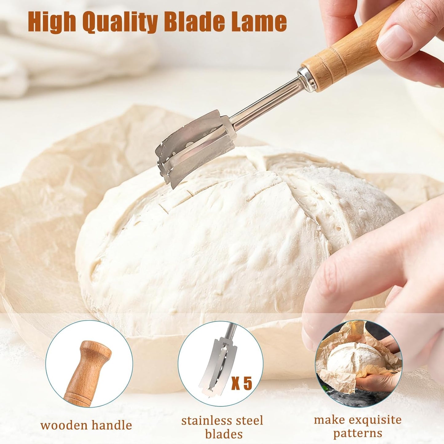 Panny Sourdough Starter Kit - Complete Bread Baking Supplies with Banneton Baskets & Glass Jar | 9" Round & 10" Oval