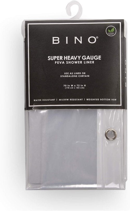 BINO Clear Shower Curtain Liner - Durable 70"x72" PEVA 8G for Bathroom Protection