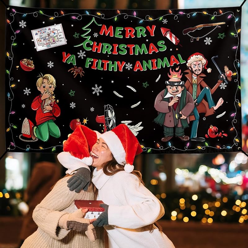 Christmas Backdrop 71×43 Inch - Winter Holiday Photo Background for Parties
