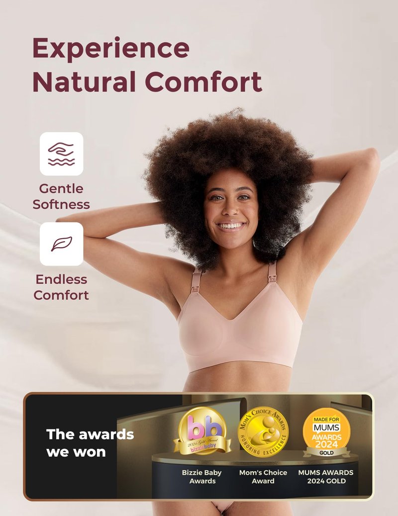 Momcozy Nursing Bras for Breastfeeding, YN21 Seamless Ultra Comfort Maternity Bra, Natural Shape, Pregnancy Sleep Bralette