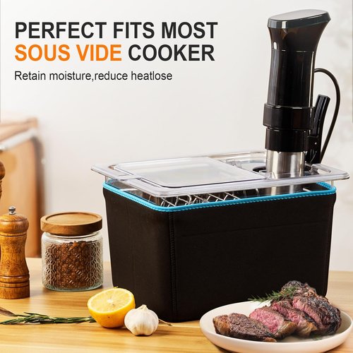 HOMENOTE Sous Vide Container - 12 Quart with Collapsible Lid & Complete Accessories Kit | BPA Free
