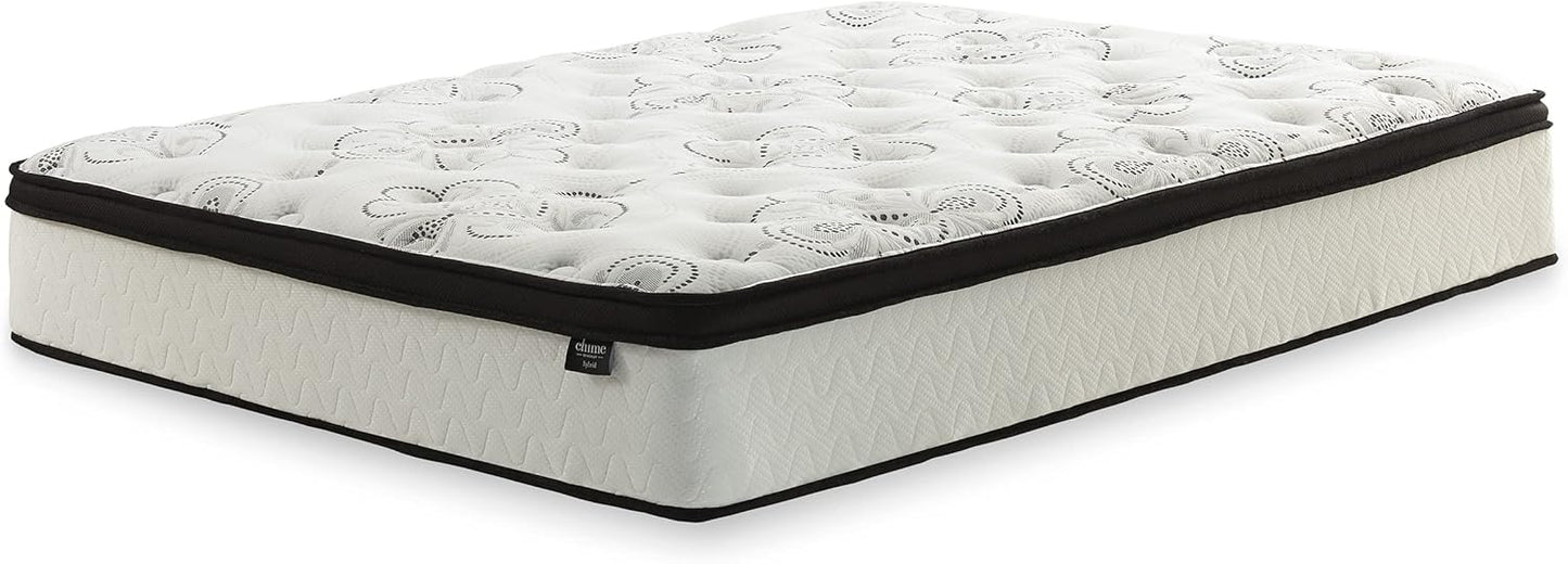 Signature Design by Ashley Chime 12-Inch Queen Hybrid Innerspring Mattress - Ultra Plush Gel Memory Foam for Lumbar Support