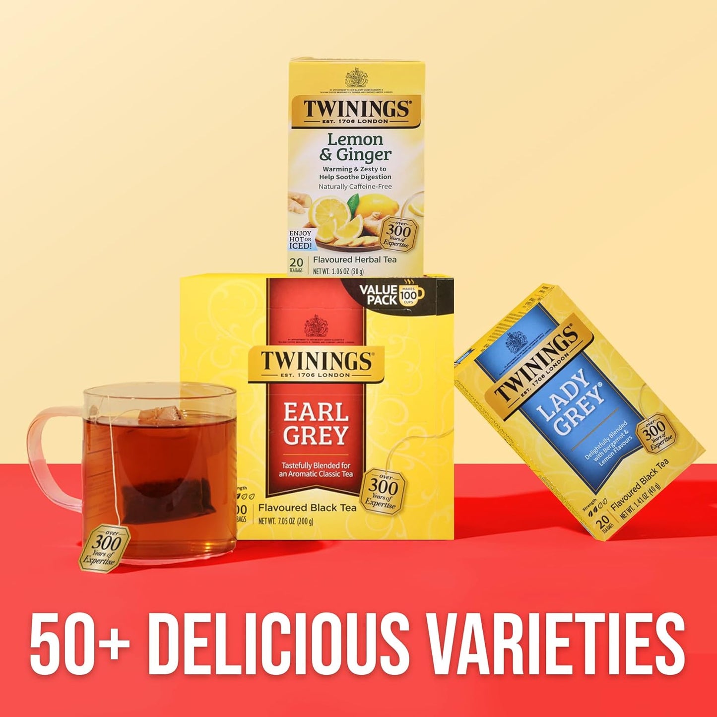 Twinings Earl Grey Black Tea - Citrus & Bergamot Flavor, 100 Individually Wrapped Teabags