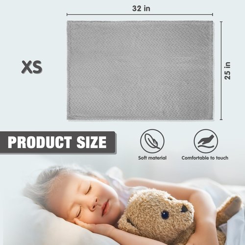 Baby Blanket Flannel, Cozy Throw Blankets for Newborn Infant and Toddler, Super Soft and Warm Receiving Baby Blanket for Crib Stroller (Grey 2532")