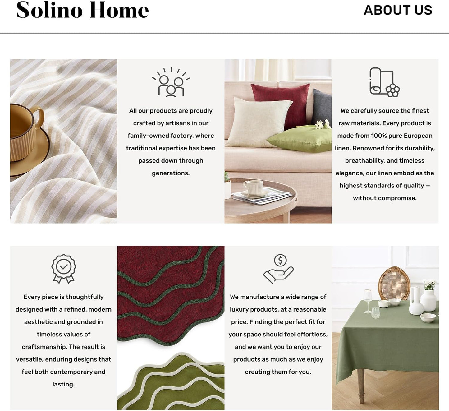 Solino Home Linen Table Runner - 100% Pure Ivory Linen, 14 x 90 Inches for Dining & Special Occasions