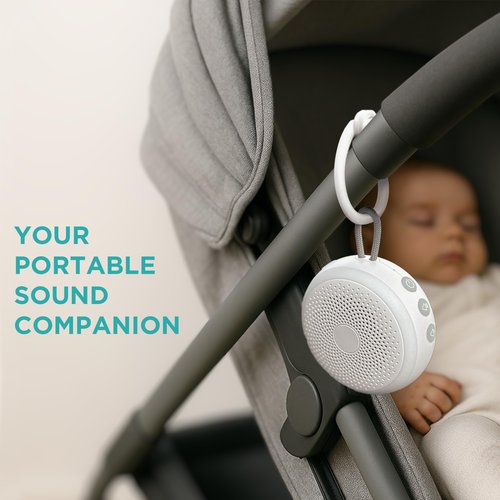 LittleHippo White Noise Machine | Portable Sound Machine for Babies, Kids, Adults | Sleep Soother | 19 Soothing Sounds | Long Battery Life | Travel, Registry, Baby Shower, Gift