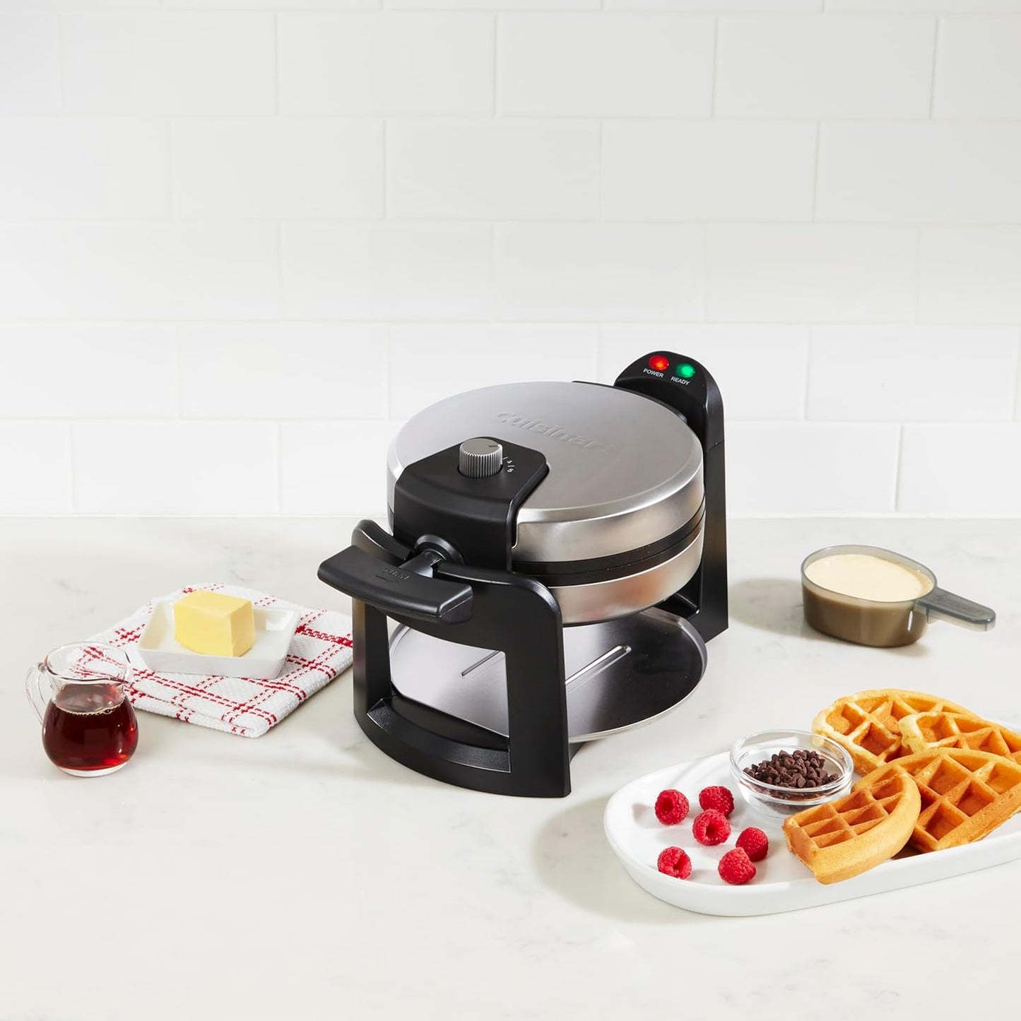 Cuisinart Belgian Waffle Maker - 1" Thick Round Waffles | Easy Flip Design, WAF-F30NAS