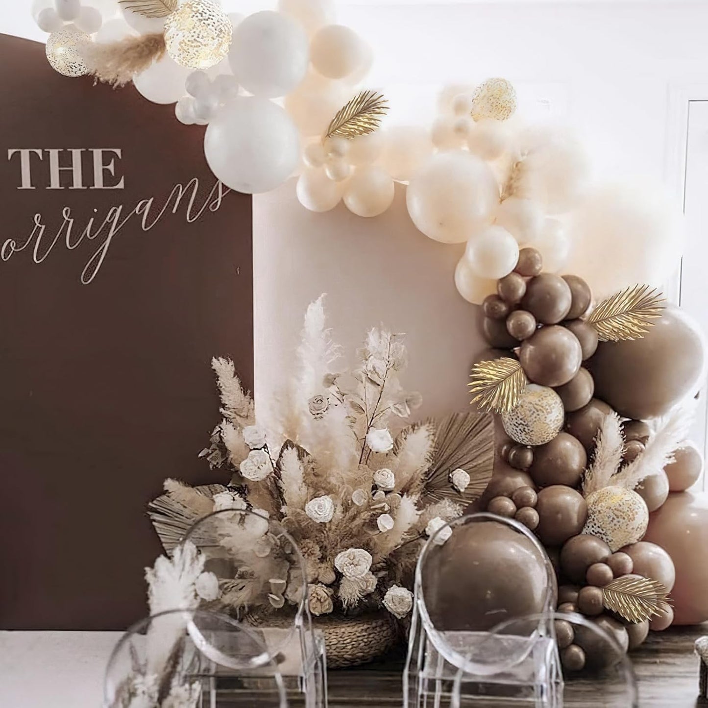 PartyWoo Dark Brown Balloons - 100pcs Boho Coffee Neutral Fall Arch Kit | 5-18 Inch Sizes for Events