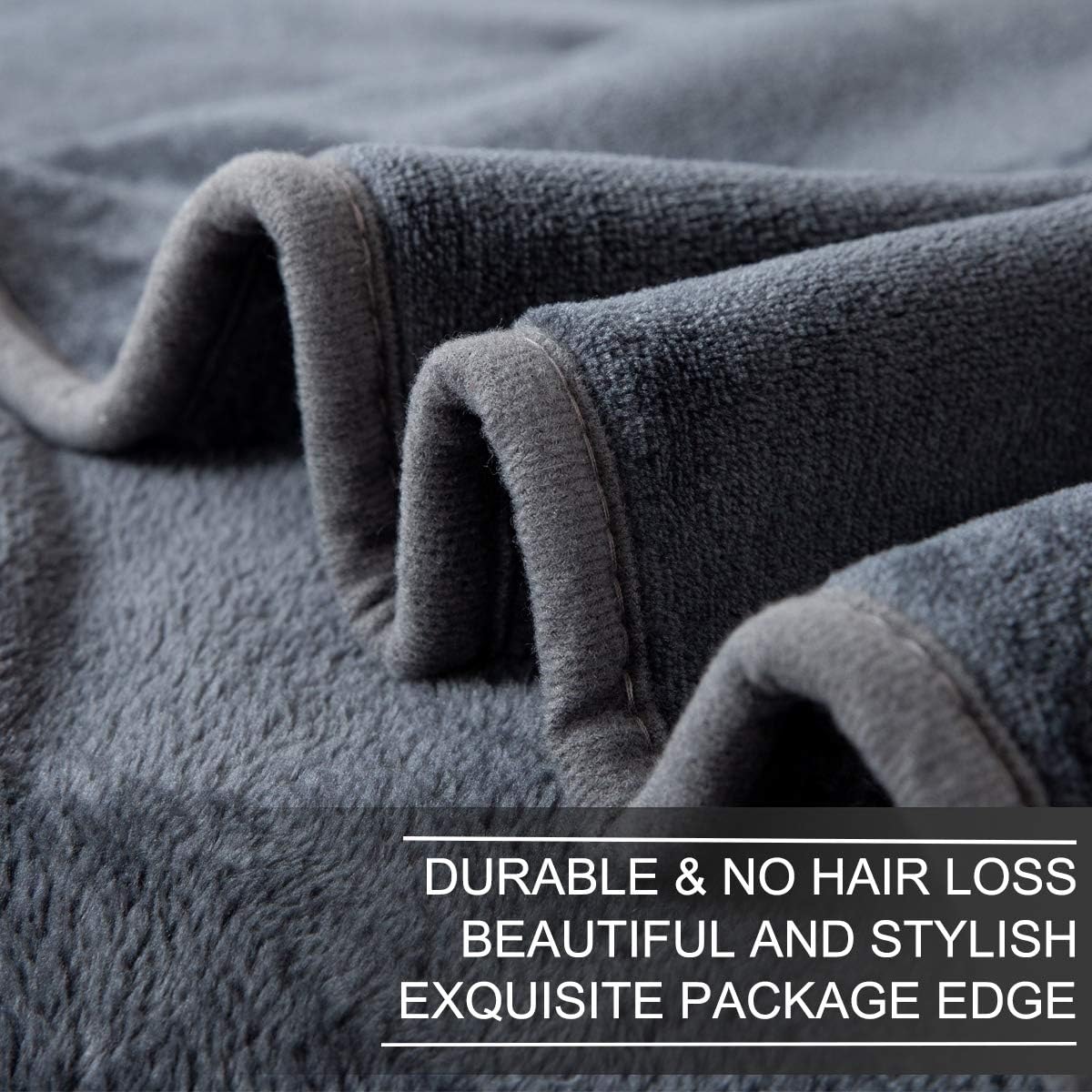 Skiennix Fleece Blanket - Premium Lightweight Anti-Static Throw for Queen/Full Size Bed | 90" x 90" Dark Gray