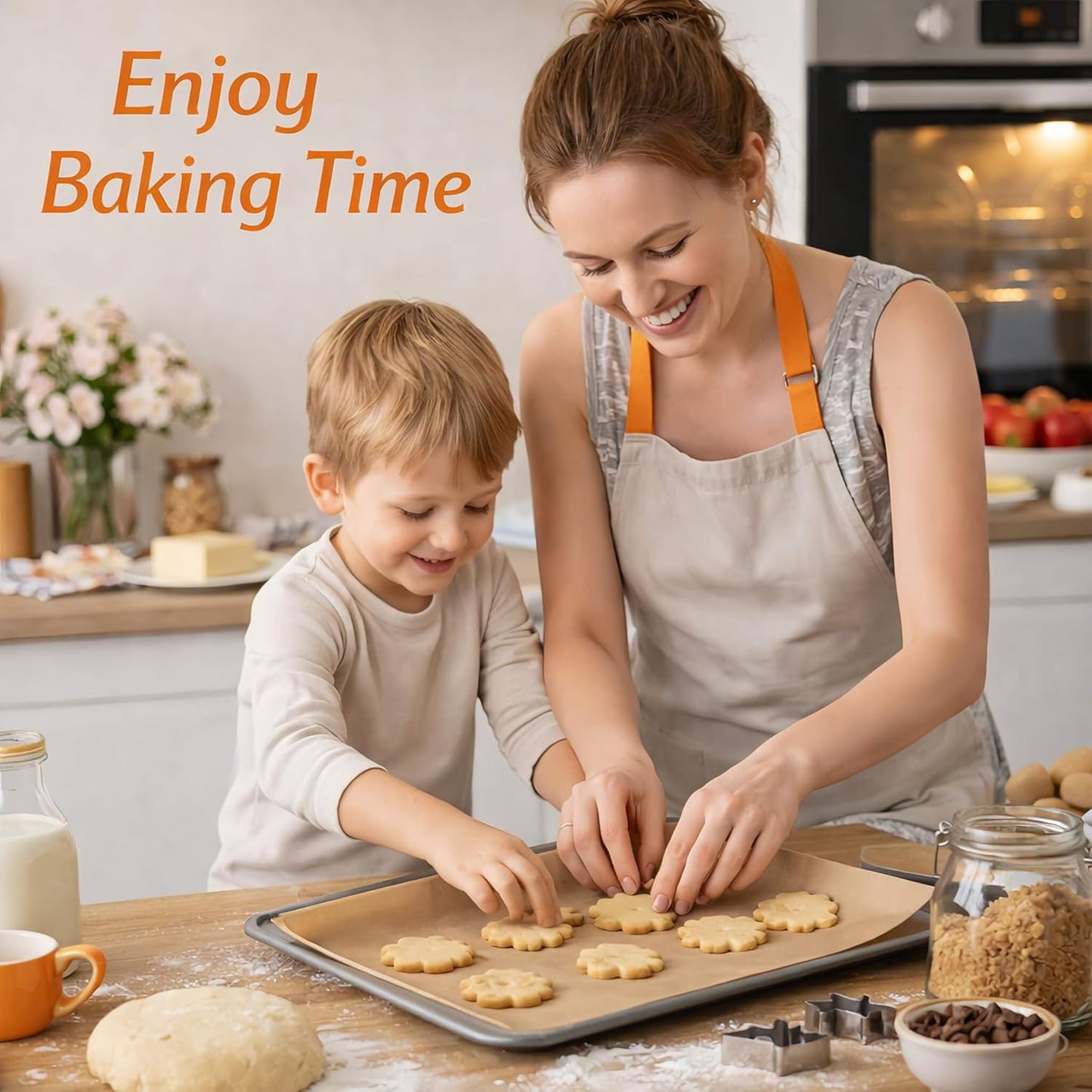 Parchment Paper Sheets - 9x13 Inch Non-Stick Unbleached Baking Paper | 100 Precut Sheets for Cookies, Bread & Cakes