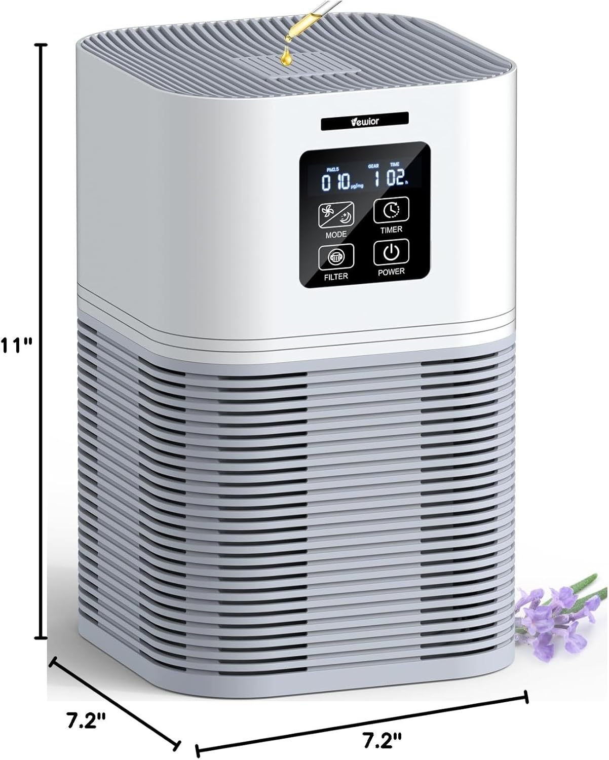 VEWIOR Air Purifier - H13 True HEPA Filter for Large Rooms Up to 1200 Sq.Ft | Quiet & Fragrance Sponge