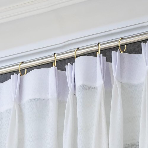 Hotop Metal Drapery Curtain Rings - 30 Pcs with 0.98/1.26/1.65 Inch Interior Diameter | Includes Curtain Pin Hooks (Gold, 25 mm)