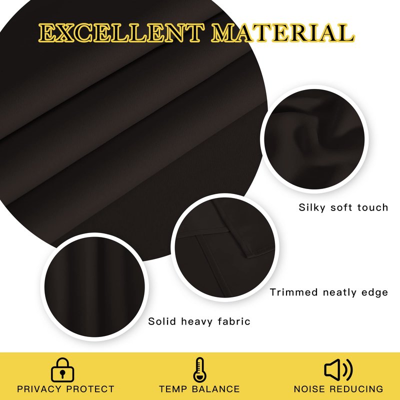 NICETOWN Room Darkening Curtains for Nursery, Grommet Thermal Insulated Light Blocking Window Treatments Sound Reducing for Bedroom, W37 x L72, 2 Panels, Toffee Brown