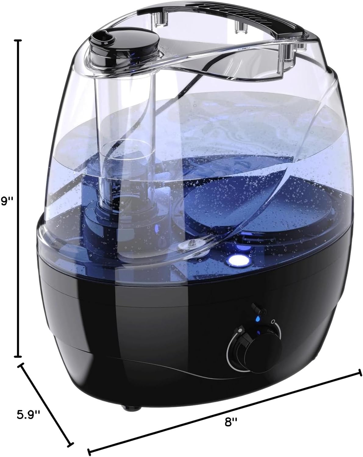 Skiennix Cool Mist Humidifier - 2.2L Capacity for Bedrooms & Large Rooms | 30-Hour Whisper-Quiet Operation, 360° Adjustable Nozzle, BPA-Free