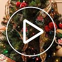 Mini Christmas Wreath Ornaments 6.5cm Holiday Decor Set with Bows Bells & Sign