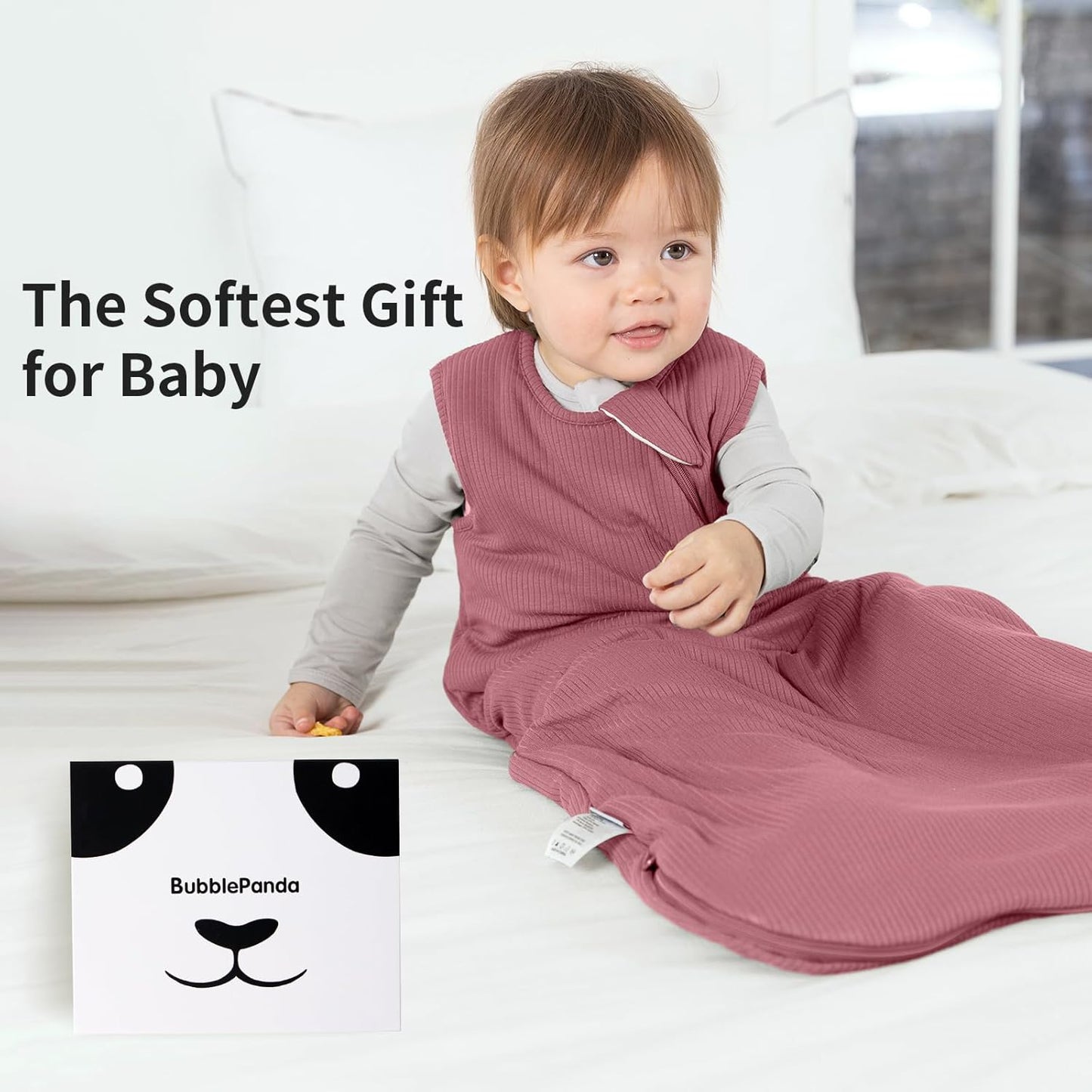 BubblePanda Bamboo Sleep Sack - Breathable 1.0 Tog Wearable Blanket for Newborns 0-6 Months