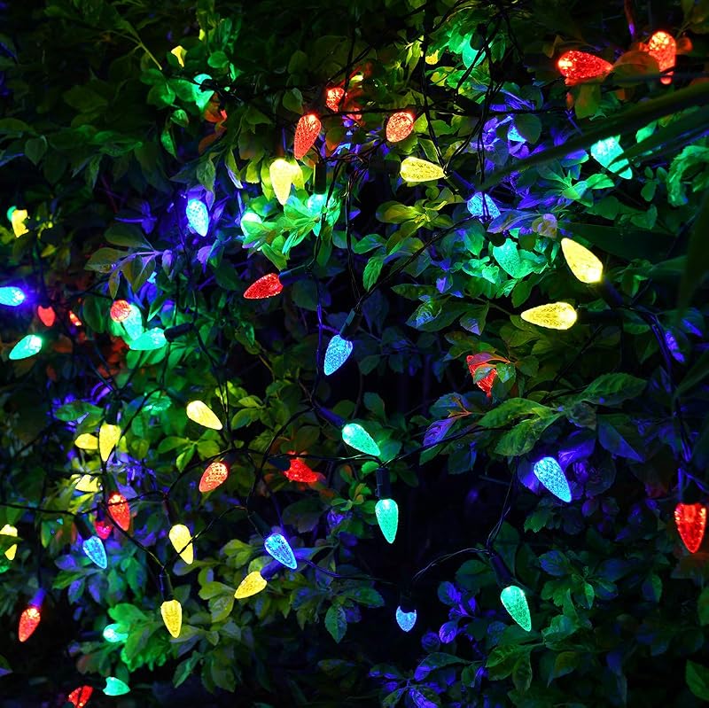 Solar Strawberry LED String Lights 50 LEDs - Multicolor C6, 21 ft, 8 Modes