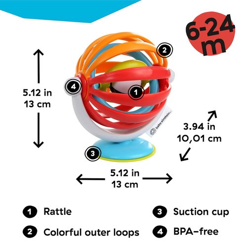 Baby Einstein Sticky Spinner - BPA-Free High Chair Activity Toy for Ages 3 Months and Up
