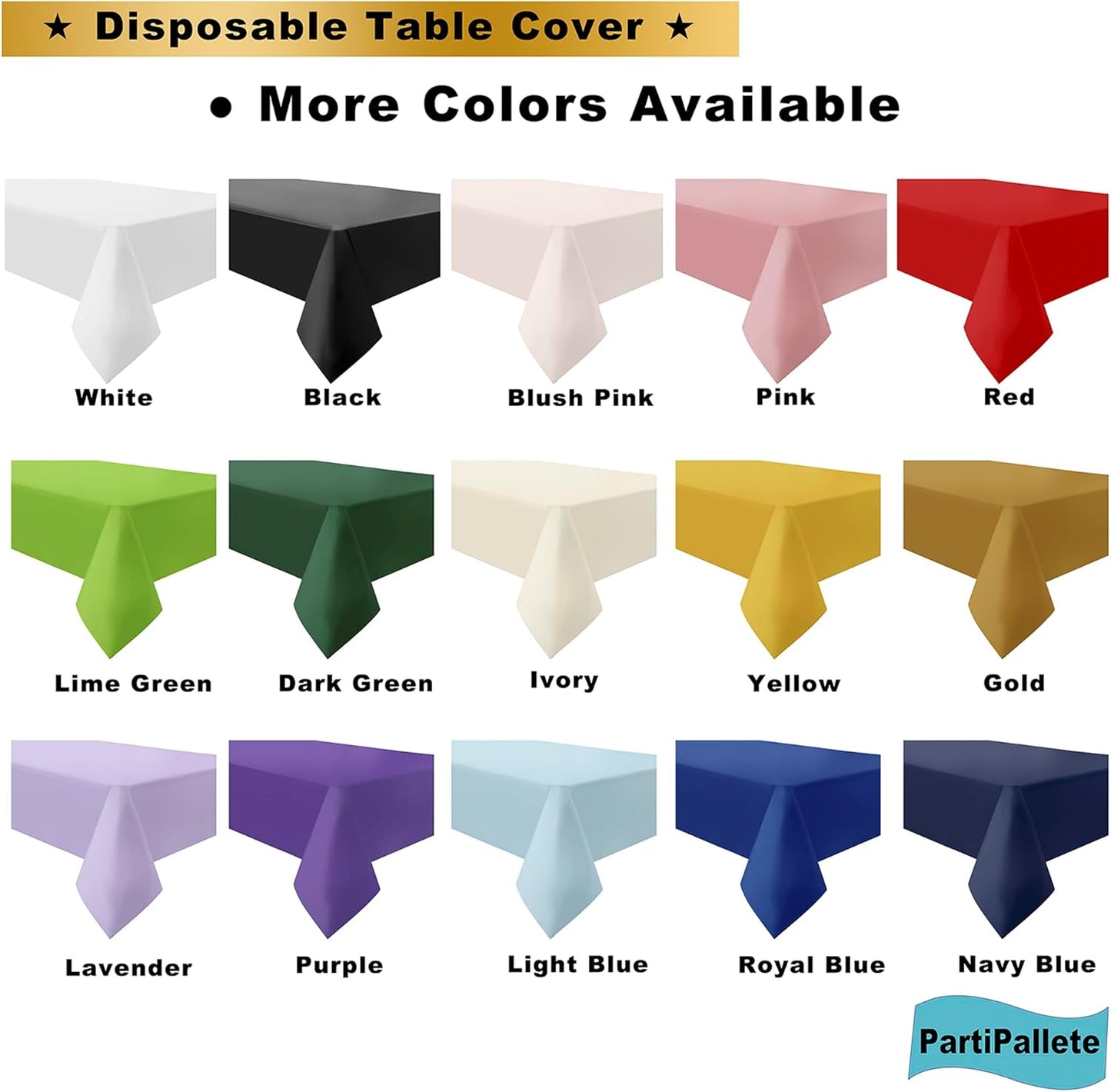 Skiennix Premium Disposable Gold Tablecloths - 3-Pack 54" x 108" Rectangle Covers for Parties & Events