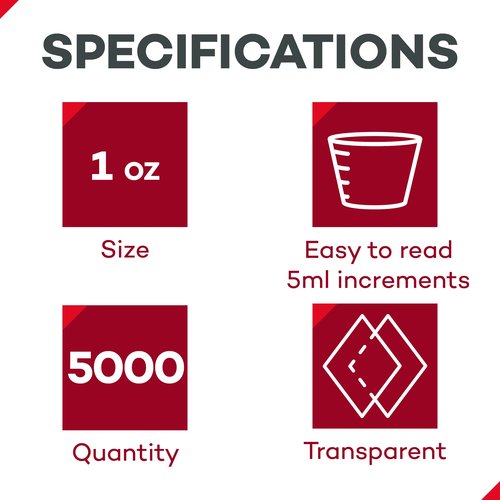 Dealmed Medicine Cups – 5000 Medicine Measuring Cups, Graduated, 1oz Disposable Plastic Medicine Cups, Ideal for Doctor's Offices, School Nurse's, Hospitals, at Home and More