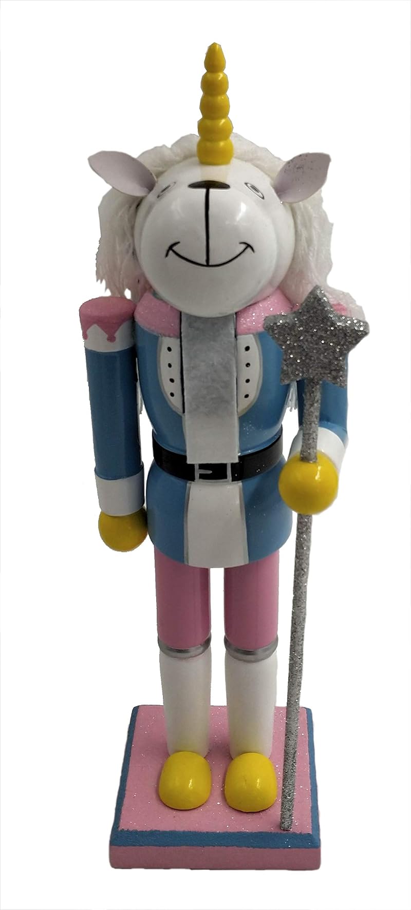 14" Unicorn Nutcracker – Handcrafted Wood Santa's Workshop