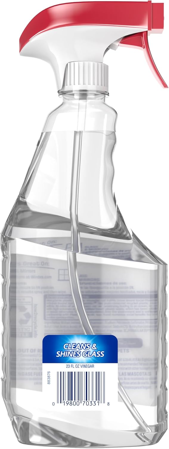 Windex Vinegar Glass Cleaner Spray - Prevents Leakage & Breakage | 23 Fl Oz