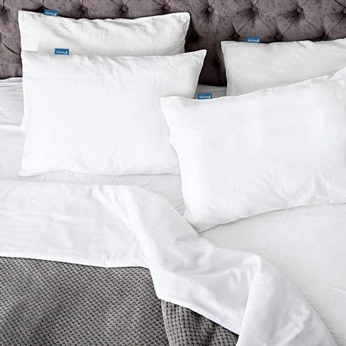 King Pillow Protector - Waterproof Zipper Encasement | 4 Pack, 20x36 Inch White Pillow Covers
