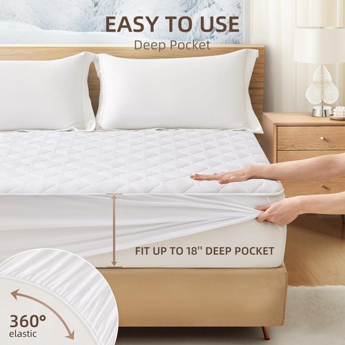 Caperia Heated Mattress Pad Quilted Multizone Electric Mattress pad Individual Body & Feet Bed Warmer 9 Heat Settings 1-12 Hours Auto Off Deep Pocket Fast Heating Machine Washable Twin Plus 39''x80''