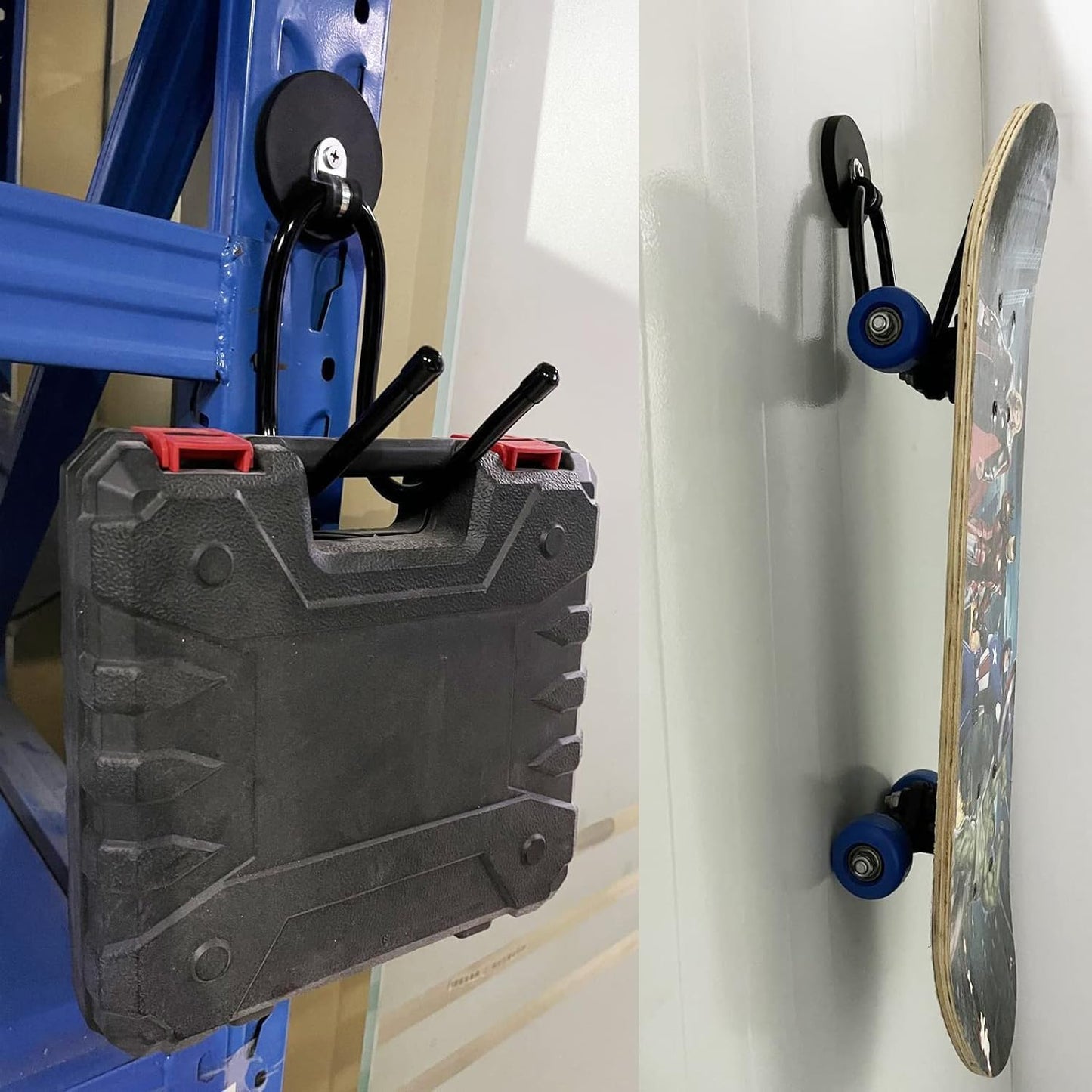 Skiennix Heavy-Duty Magnetic Hooks - 4 Pack Power Tool Organizer for Garage & Workshop Storage