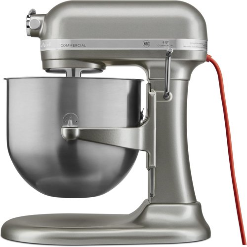 KitchenAid 8-Quart Commercial Countertop Mixer - 10-Speed Gear-Driven in Contour Silver