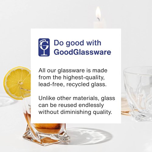 GoodGlassware Swirl Whiskey Glasses (Set of 4) - 10 oz Premium Tumblers Perfect for Drinking Bourbon, Scotch, Rum, Spirits, and Old Fashioned Cocktails on the Rocks - Dishwasher Safe and Lead-Free