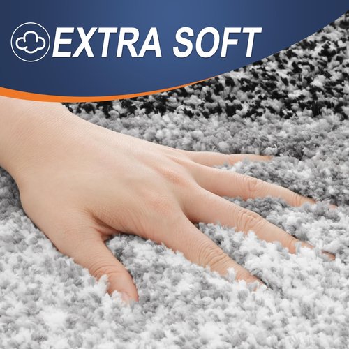 OLANLY Bathroom Rug Mat 44x24, Extra Soft and Absorbent Microfiber Bath Rugs, Non-Slip Plush Shaggy Bath Carpet Runner, Machine Wash Dry, Bath Mats for Bathroom Floor, Tub and Shower, Black