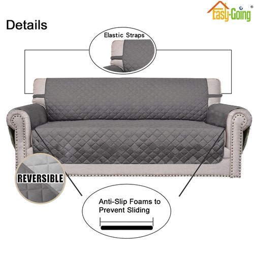 Easy-Going Oversized Chair Sofa Slipcover Reversible Sofa Cover Water Resistant Couch Cover Furniture Protector Cover with Elastic Straps for Pets Dog (Oversized Chair, Gray/Light Gray)