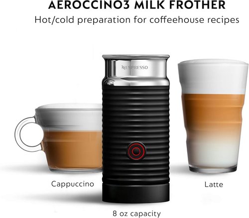 De'Longhi Nespresso Vertuo Coffee & Espresso Maker - Piano Black with Aeroccino Frother