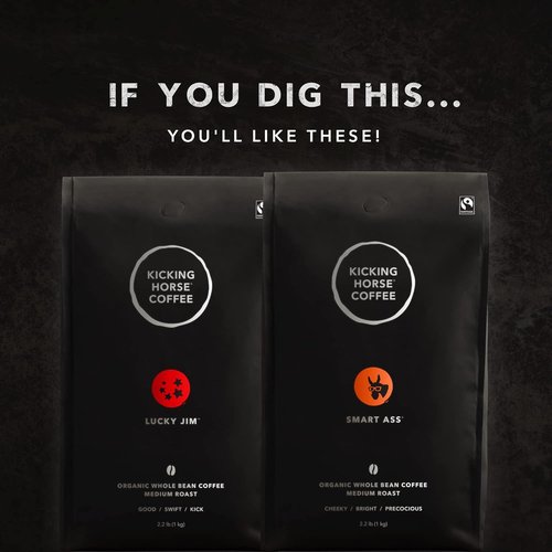 Kicking Horse Coffee - Cliff Hanger Espresso Medium Roast Whole Bean, 2.2 lb | Certified Organic & Fairtrade