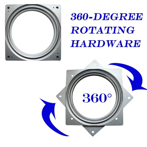 6Inch Lazy Susan Hardware, 10 Pack Square Rotating Bearing Plate, 500lbs Capacity Lazy Susan Turntable Bearing for for Serving Trays, Kitchen Storage Racks, Craft Table, Zinc Plated Steel Swivel Plate