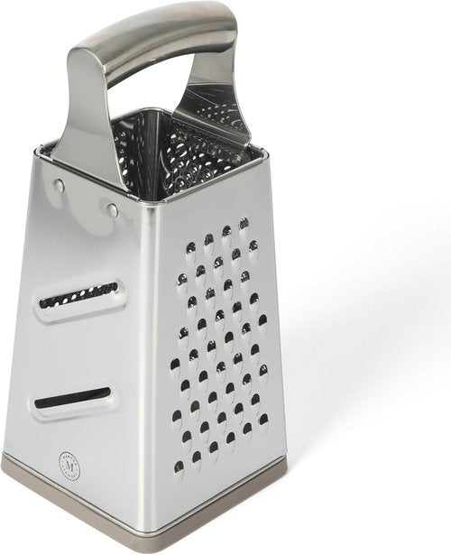 Martha Stewart Sprucedale 9.5-Inch Stainless Steel Box Grater - Versatile 4-Sided Kitchen Tool for Cheese & Food Prep