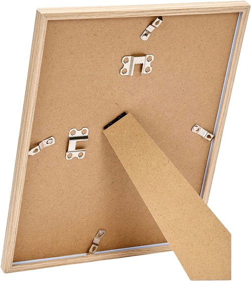 JCJMY 9x11 Picture Frame - Versatile Wall Mounting & Tabletop Display | Shatter-Resistant Plexiglass, Natural Finish