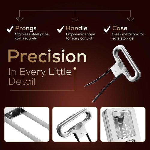 Christmas Stocking Stuffers for Men Ah So Two Prong Wine Opener & Bottle Opener Professional Stainless Steel Corkscrew Wine Bottle Opener Champagne & Travel Cork Puller Gift
