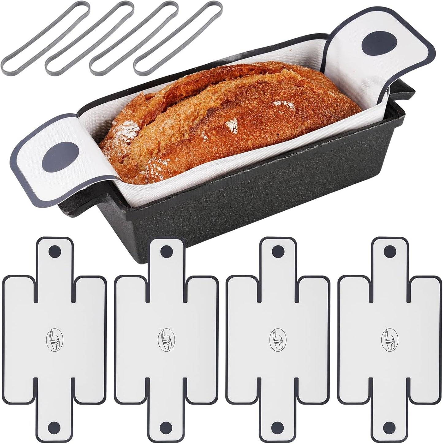 NiHome Silicone Bread Loaf Pan Liners - Reusable Nonstick Design for 9x5, 9.5x5, & 10x5 Inch Pans | Easy to Clean