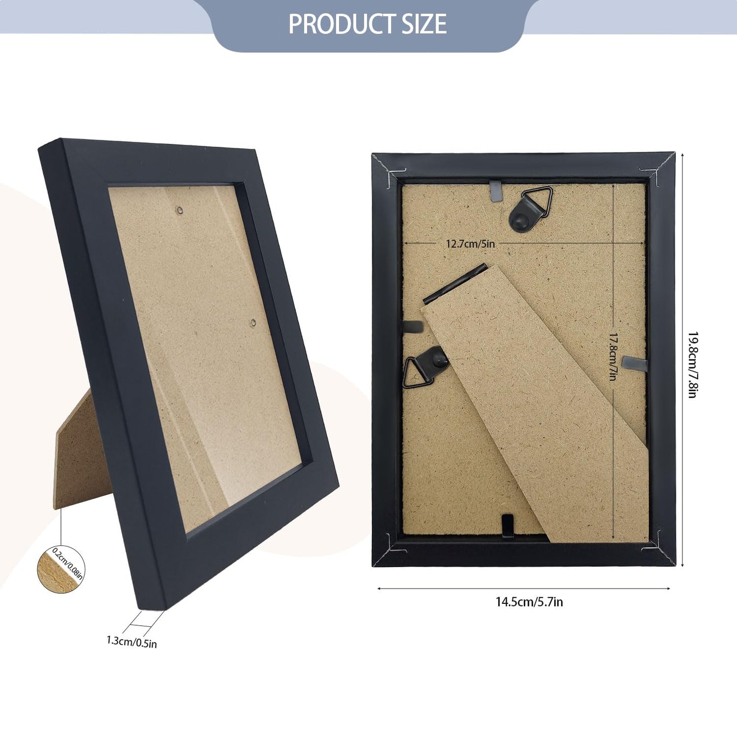 YOUKE OLA Set of 50 Picture Frame Bulk Photo Frames with Mat Wall Mounting Simple Photo Frames Multi Picture Frames for Wall or Tabletop, 5x7 inch Black