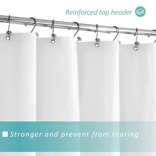 Mrs Awesome Extra Long Shower Curtain Liner with 3 Magnets, Long White PEVA Plastic Shower Curtain for Bathroom Waterproof, 72 x 84, White