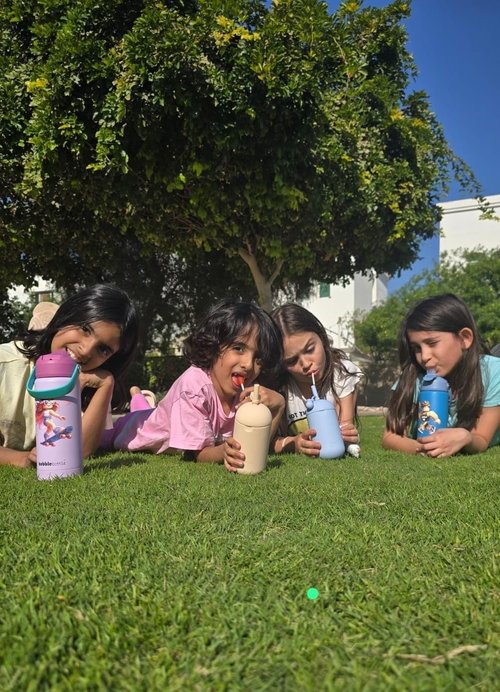 DRNK Bubblebottle - 18oz Insulated Stainless Steel Water Bottle with Straw | Leak-Proof Kids Bottle for Sports & School