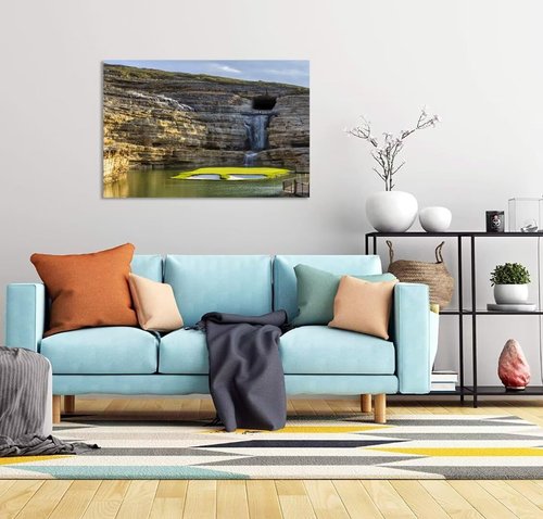 chenchenArt Payne's Valley Golf Course 19th Hole Wall Art for Living Room Bedroom Bathroom Home Decorations Golf Course Picture Poster Canvas Prints Modern Artwork Framed Ready to Hang(28''H x 44''W)