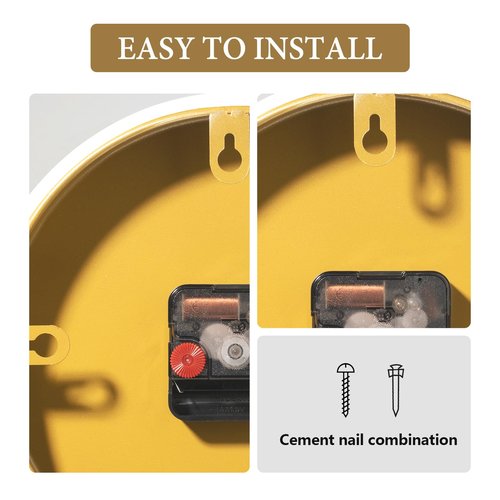 HEBOIX Modern Wall Clock for Living Room,Large Gold Decorative Wall Clock with Light,Creative Silent Clock Battery Operated for Kitchen/Entryway/Bedroom/Office/Dinning Room Metal Wall Decor