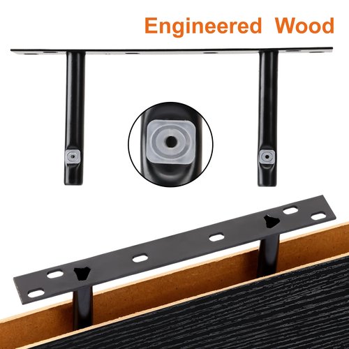 Fixwal Black Floating Shelves for Wall, Rustic Wood Shelves for Bathroom, Living Room, Bedroom and Kitchen, Wall Shelves for Storage, Books, Room Decor (Set of 4, 15.8 Inch)