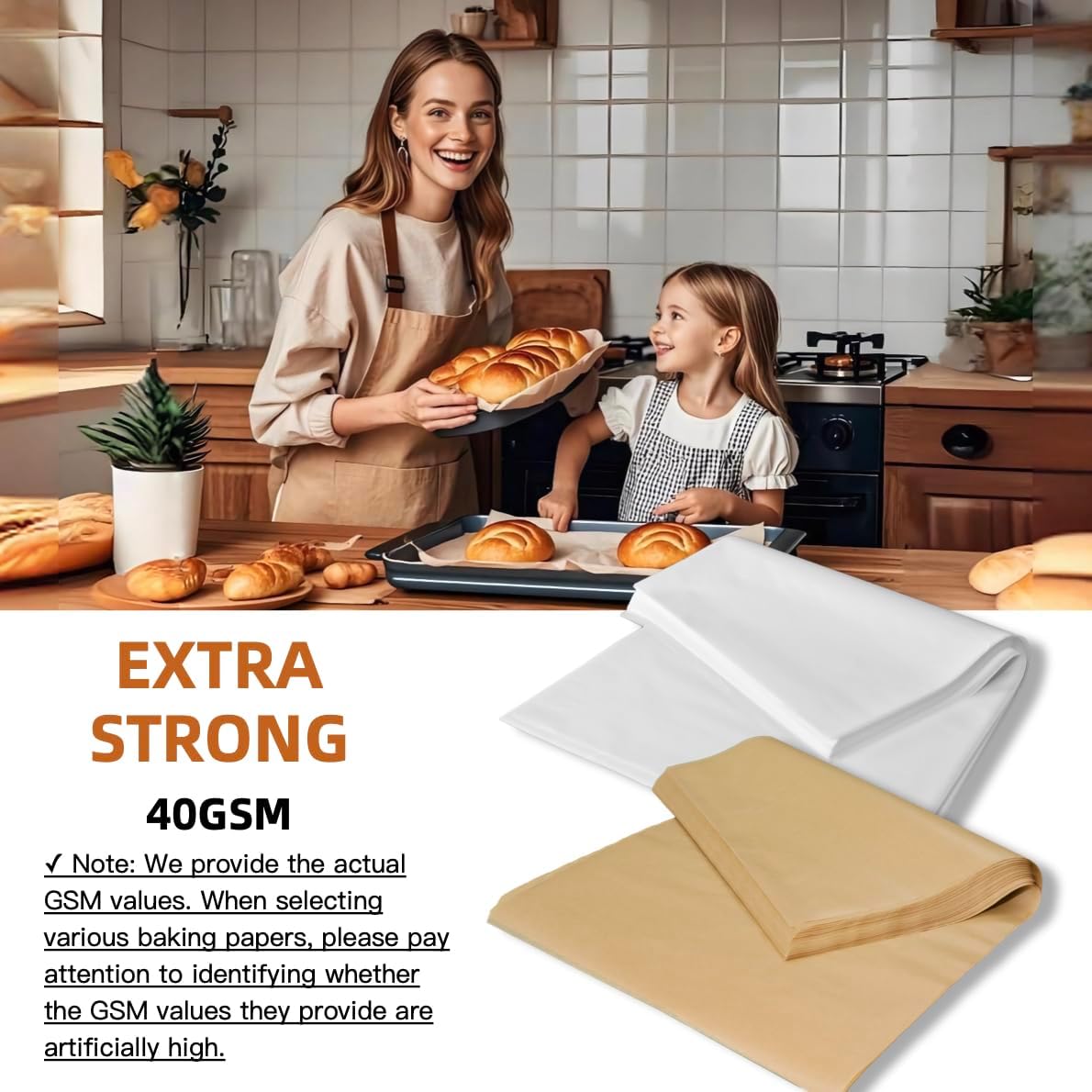 Skiennix Baking Parchment Paper - Non-Stick, Grease-Proof Liners | 18x26 Inch, 1600 Sheets