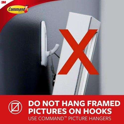 Command Medium Wire Toggle Hooks - Damage-Free Wall Hooks with Adhesive Strips | Holds Up to 2 lb, 7 Hooks Included