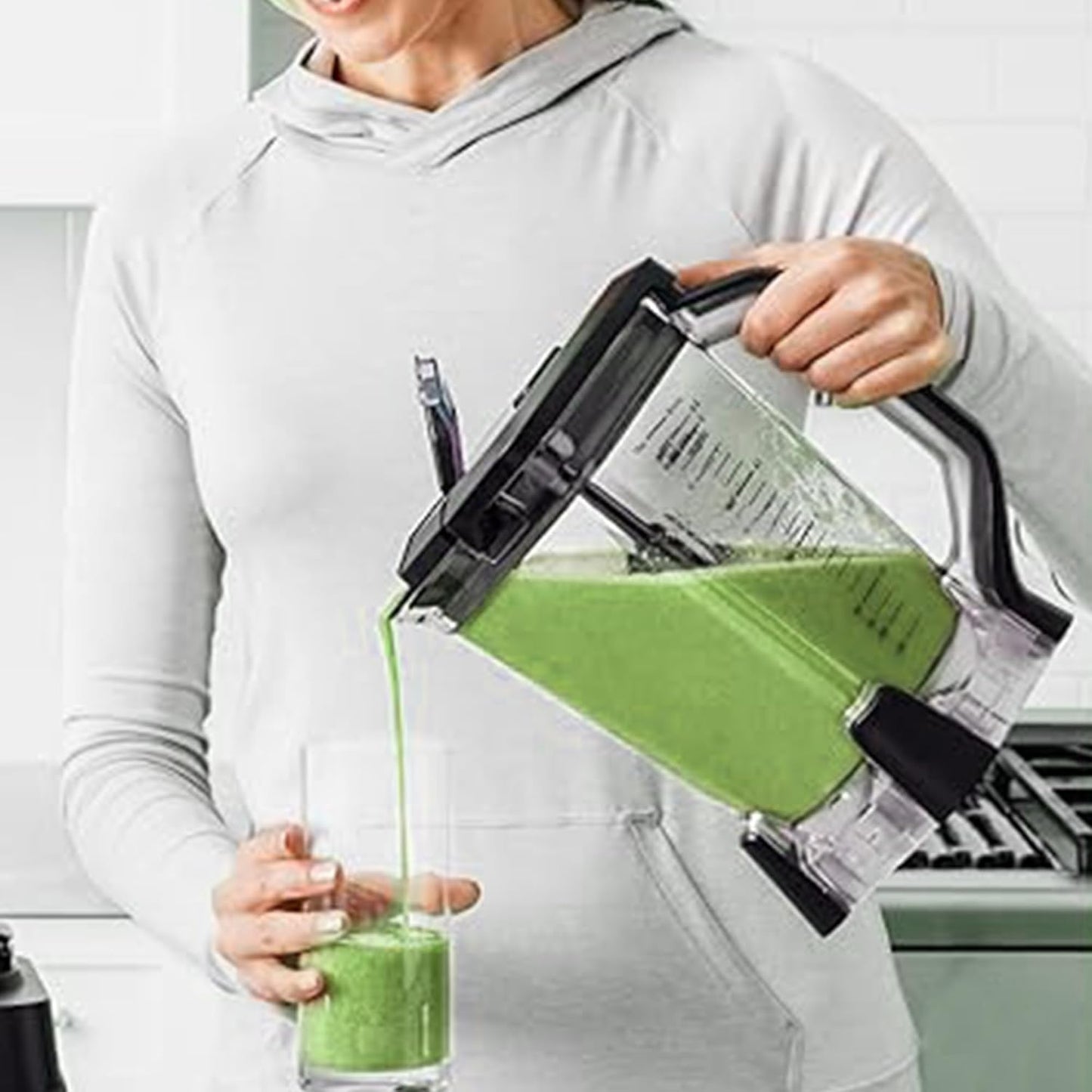 Ninja Blender Replacement Pitcher - 72 oz XL with New Model Top Lid & Handle Extension