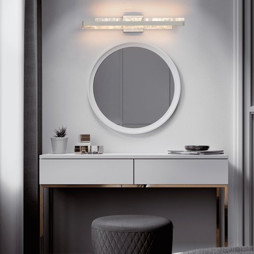 HAHZT Modern Bathroom Vanity Light: Brushed Nickel 27 inch 28W Dimmable LED Bath Bar Light Fixtures Over Mirror - Wall Sconce Picture Lights for Powder Room Bedroom 3000k